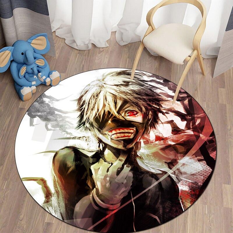 Hot Anime Tokyo Ghoul Round Carpet for Living Room Mat for Children Floor Rug Yoga Mat Bedroom E-sports Chair Mat Dropshipping