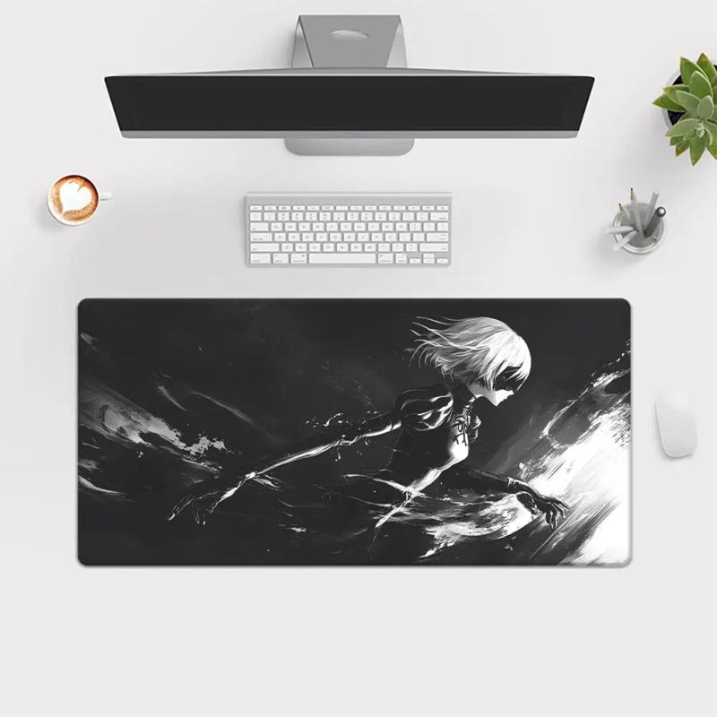 Wide Desk Mat Mouse Pad Modern Desk Mat Precision Cloth Surface Natural Rubber Base for Gaming PC Laptop Keyboard Desk Setup Dai