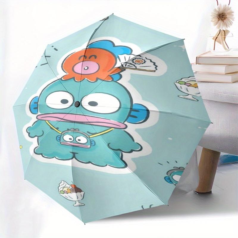 Cute character,Kawaii design Automatic Folding Umbrella Simple 8 Rib Design, Bright Cartoon Pattern, Durable Iron Frame, Suitable For Travel