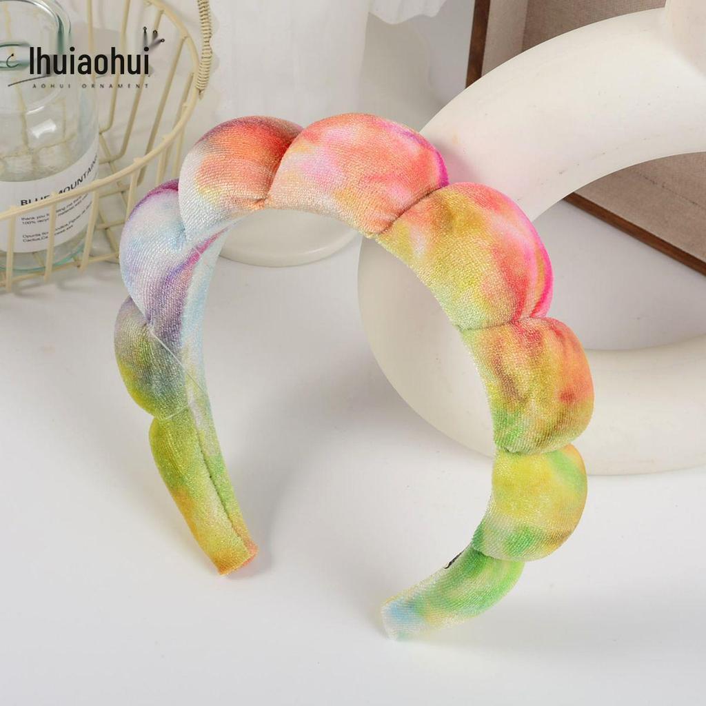 Gold Velvet Spa Headband & Wristband Set for Face Washing & Makeup