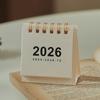 2026 Mini Desk Calendar Casual Style Solid Color Portable Calendar Desktop Ornament Check-In Plan Small Desk Calendar