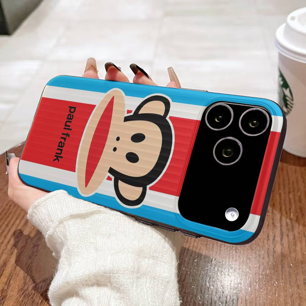 Classic Fashion Logo P-Paul F-Frank For IPhone 16 15 14 13 12 11 17 Pro Max Plus Wave Corrugated Phone Case Anti Drop Cover