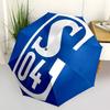 Logo Schalke 04 Automatyczne Otwieranie i Zamykanie, 8-żebrowa Konstrukcja Przenośny Parasol, Odpowiedni dla Mężczyzn i Kobiet na Wszystkie Pory Roku Idealny Prezent dla