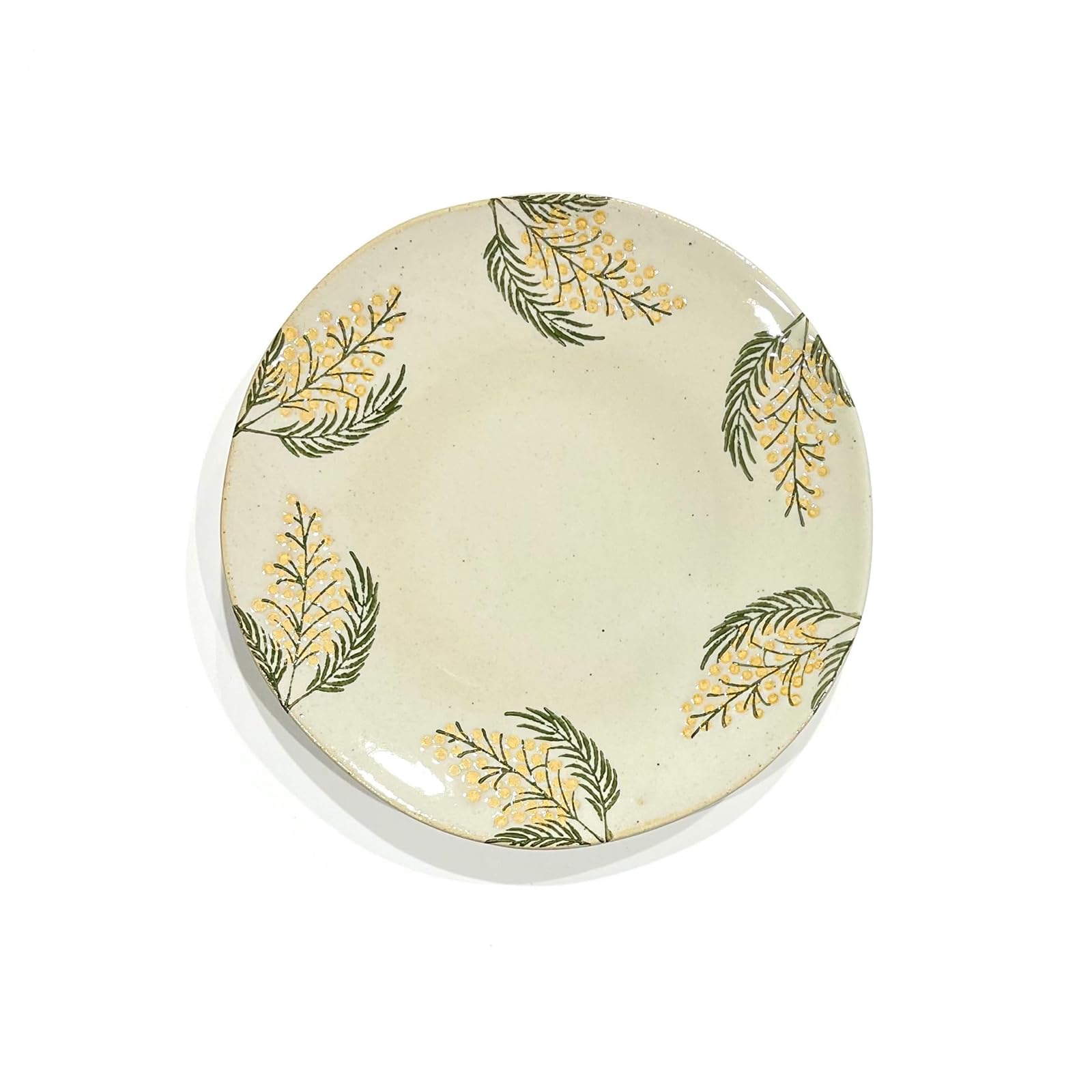 

24to3 Nishitomi Ceramics Hasami Ware Side 17cm Mimosa Made in Japan by Isayama 479868 Dish, Plate, Approx. (5.5 inches), Design, Seito, белый