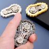 1/2PCS Portable Metal Gear Fidget Spinner Alloy Finger Gyro Stainless Steel Bearing Stress Relief Anti-Anxiety Focus Toy