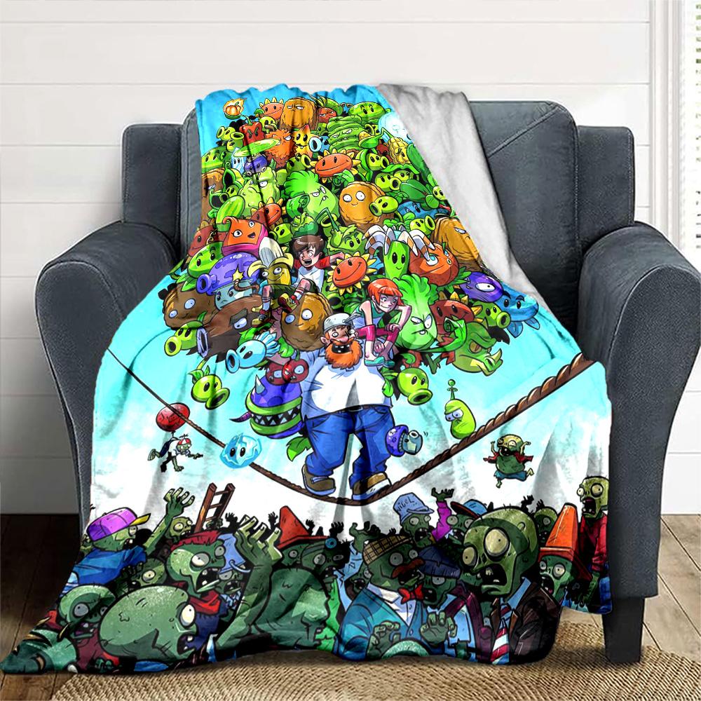 Plants Vs. Zombies Blanket Ultra-Soft Perfect for Sofa Bed Bedding Four Seasons Multipurpose Playful Design Suitable for Gifting Relatives and Friends