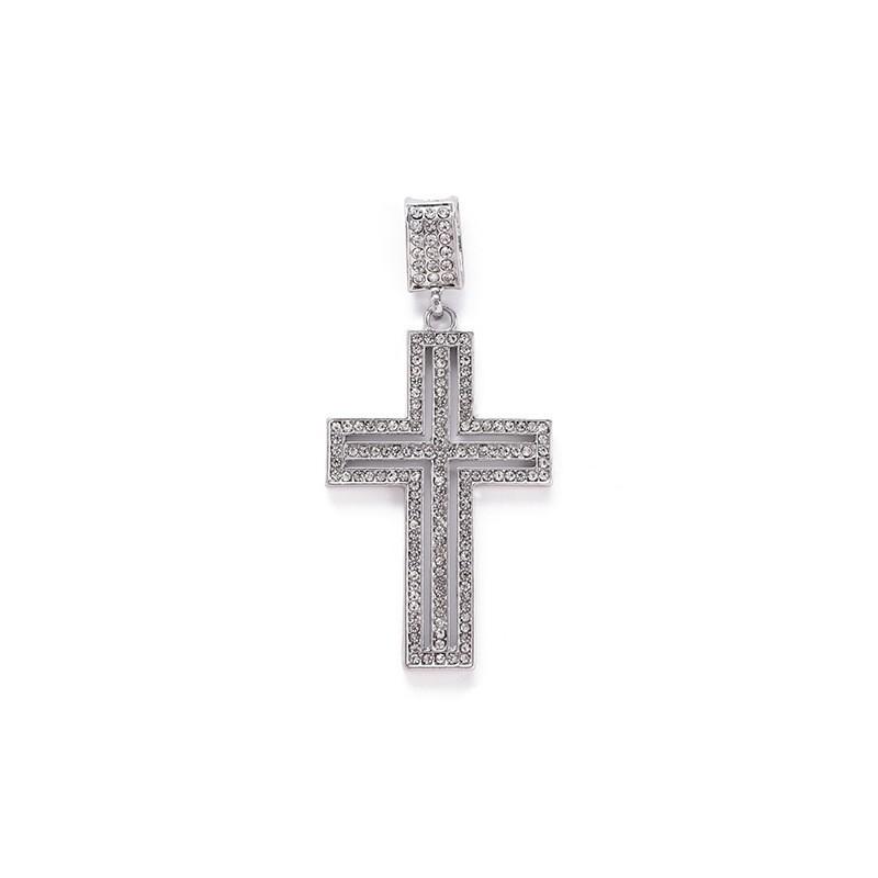 Full Diamond Cross Pendant Internet Celebrity Jewelry European and American Street Rap Personalized Male Female Universal Cross