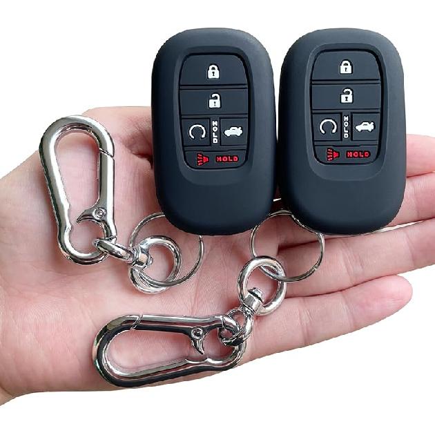 TANDRIVE Key Fob Cover For (5 Buttons) Honda 2026 2025- Civic Accord CR-V HR-V Pilot And 2026 Passport, Silicone, 2-Pack, Black