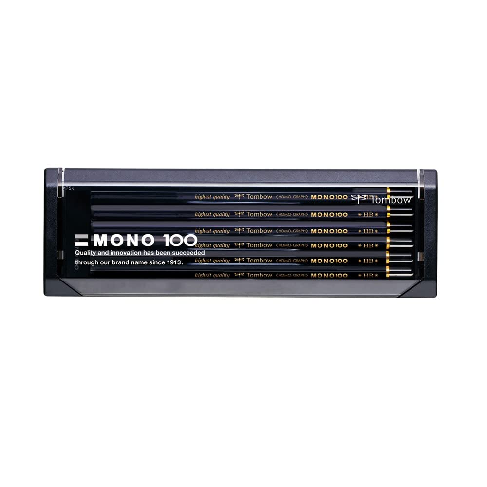 Tombow Pencil Premium Pencil HB MONO 100 Structure with Condensed for Drafting and 1 Dozen (High-Density Ultra-Fine Particles) Sketching, MONO-100HB