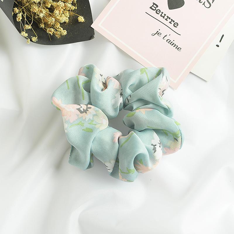 Small Fresh Large Intestine Ring Spring Summer Autumn And Winter Head Flower Chiffon Fabric Pig Large Intestine Hair Band Headgear Women'S Headband