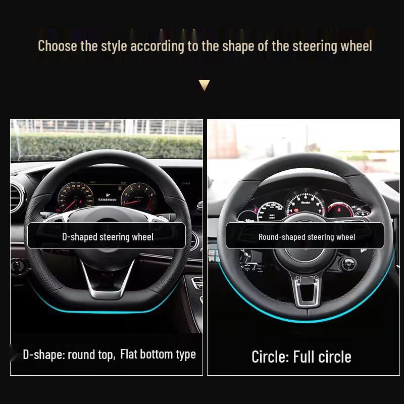 Stylish Breathable Carbon Fiber Steering Wheel Cover with D-Type Design