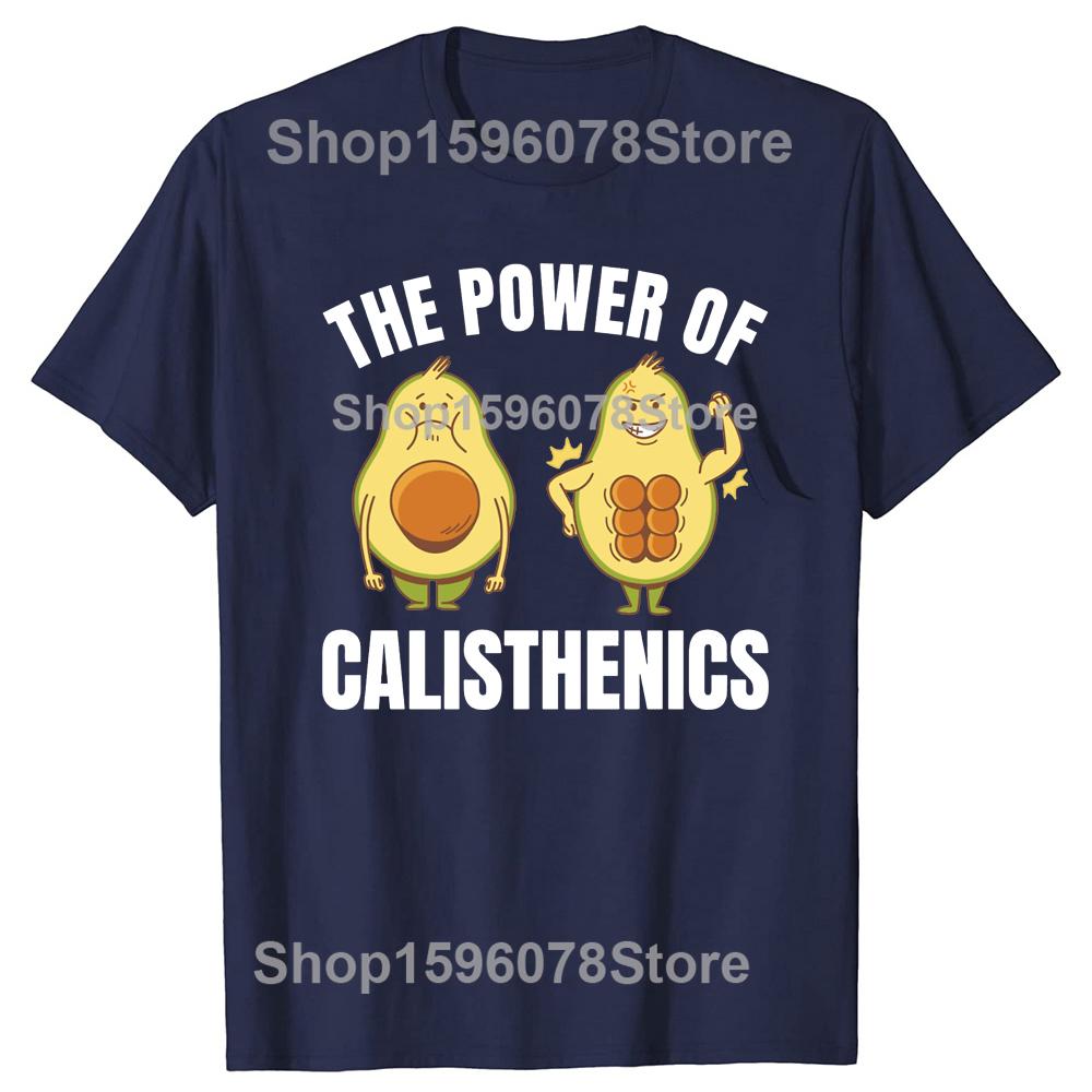 Funny Calisthenics Street Workout Fitness Gym Avocado Classic T Shirts Summer Streetwear Short Sleeve Birthday Gift T-shirt Men