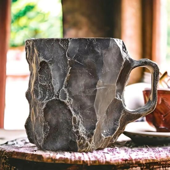Kaffeetassen Kaffeetasse aus Mineralglas mit Kunstkristallen, 325 ml, Teetasse aus Kunstharz