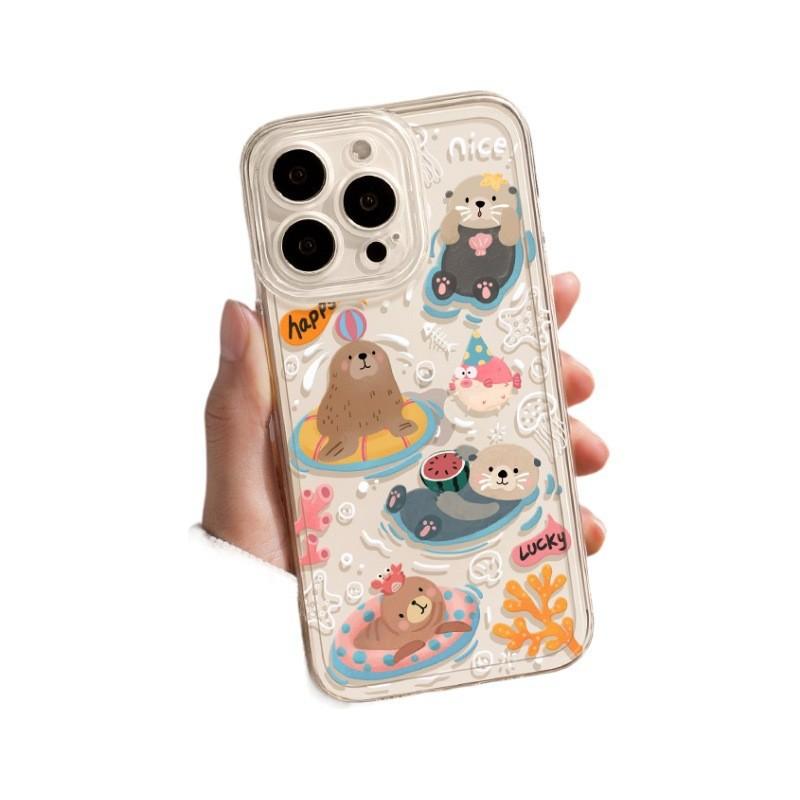 Applicable to Apple 11 mobile phone case 11 new 11 transparent 11 soft silicone 11pro female pro cute cartoon max love