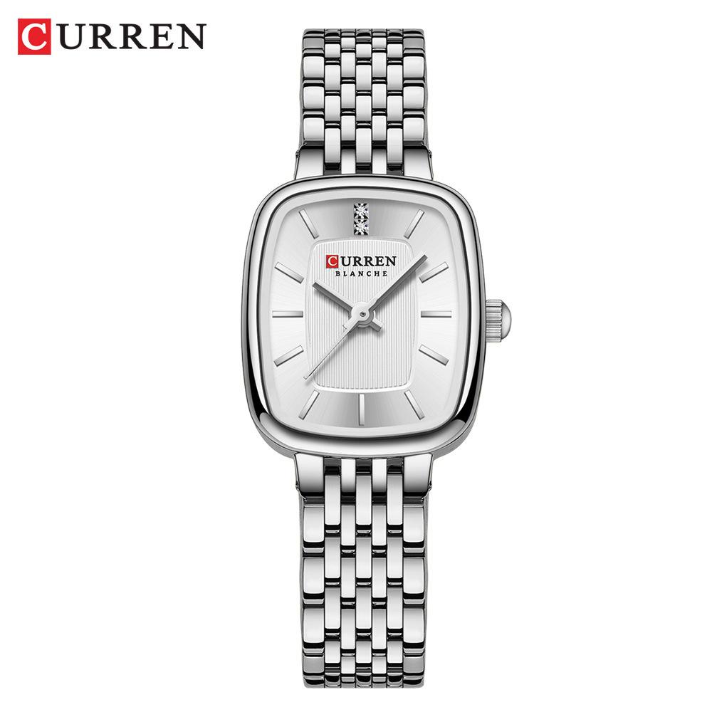 CURREN Fashion Quartz Women Watch Simple Elegant Square Dial Gold Stainless Steel Strap Waterproof Leisure Business Watches