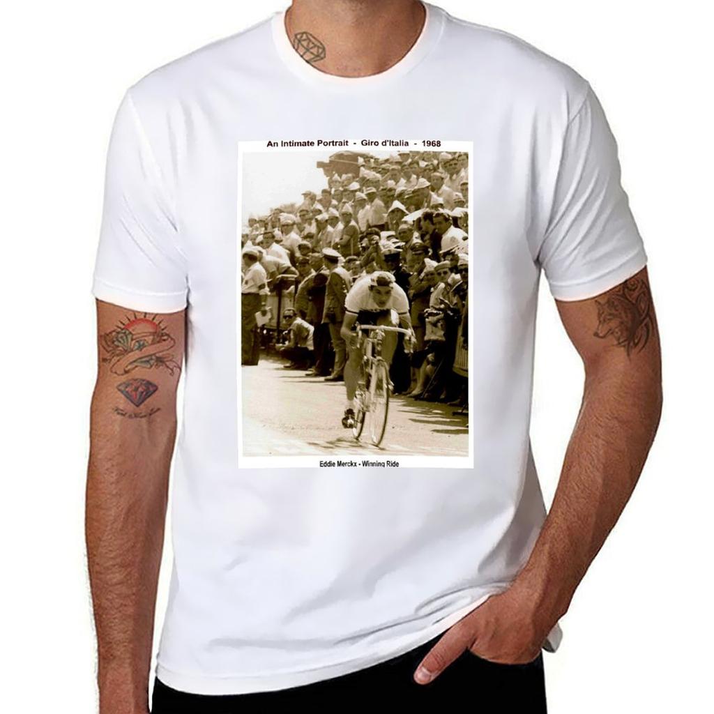 Giro D Italia Vintage 1968 Eddie Merckx Victory Print Tshirt Summer Holiday Casual Tee