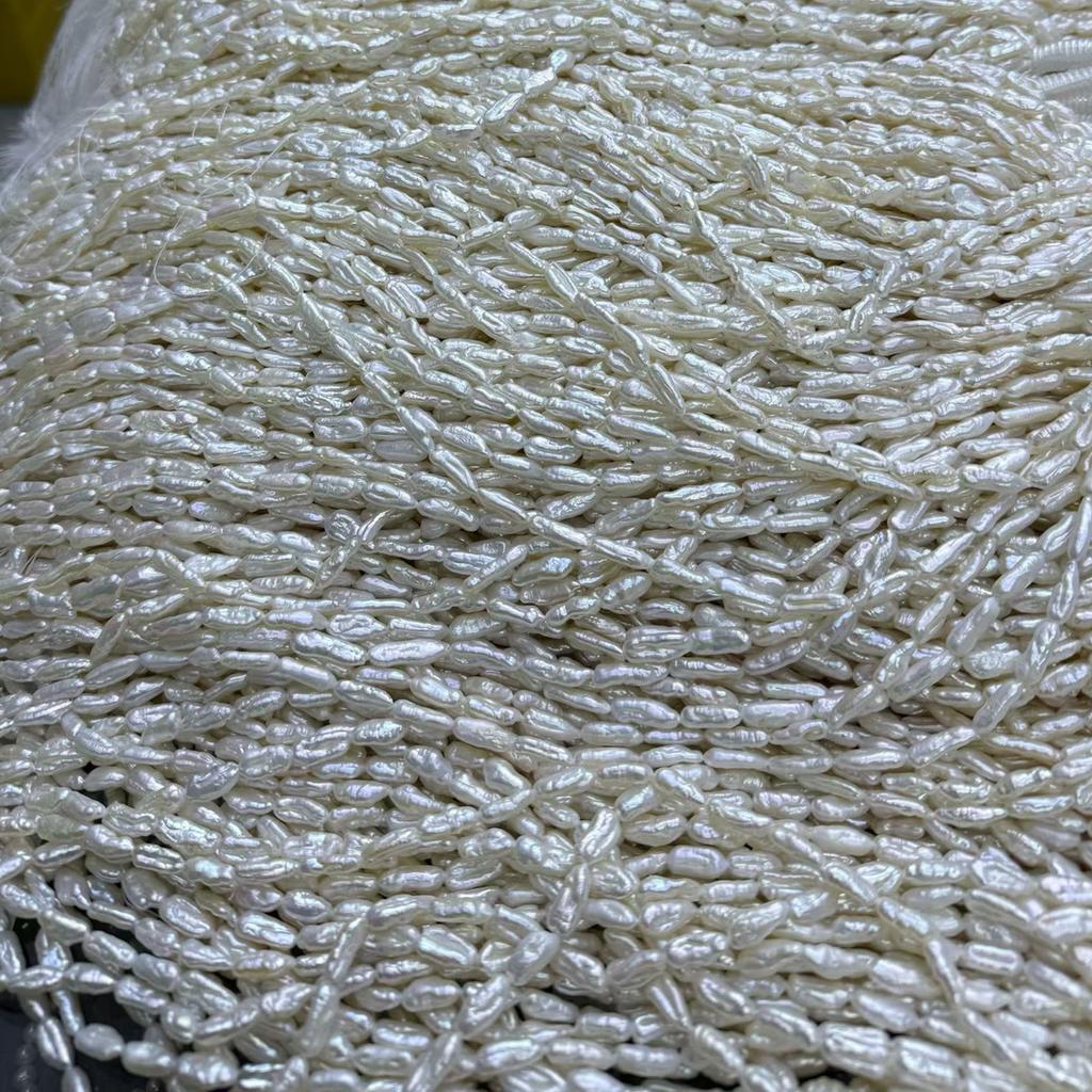 1String, White Natural Freshwater Pearls, Pipa Pearl Beads for Jewelry Making DIY Crafts (Beads 4-5×5-7mm, Length 36cm)