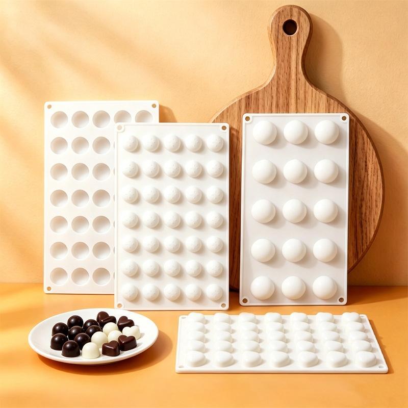 35 Cavity Mini Round Ball Silicone Molds Reusable Non-Stick for Cake Chocolate Fondant Decor Birthday Party Baking Tools