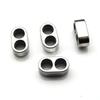 4pcs Stainless Steel Double Hole 5mm Charm Slide Spacer Beads Big Hole Stopper Bead for Leather Bracelet DIY Jewelry Accessories