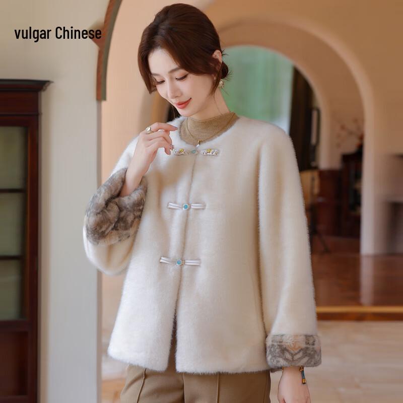 New Chinese Style Faux Mink Velvet Coat