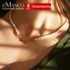 EManco Stainless Steel English Necklace Women's Freshwater Pearls Diy Letter Collarbone Chain Factory Direct