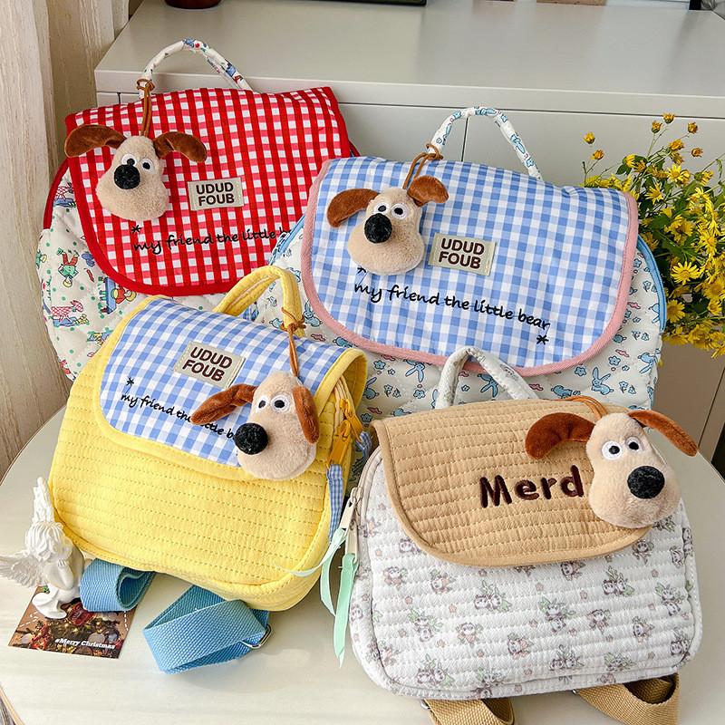 Backpack Checkered Dog Childrens Animal Pattern Bag Parentchild Bag Mommy