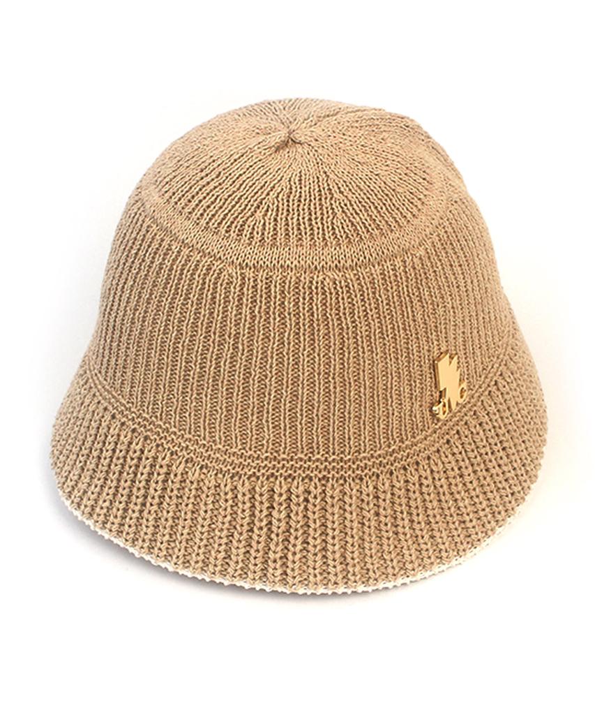 Yunibeosyeolkemiseuteuli Summer Edge Beige Knit Bucket Hat
