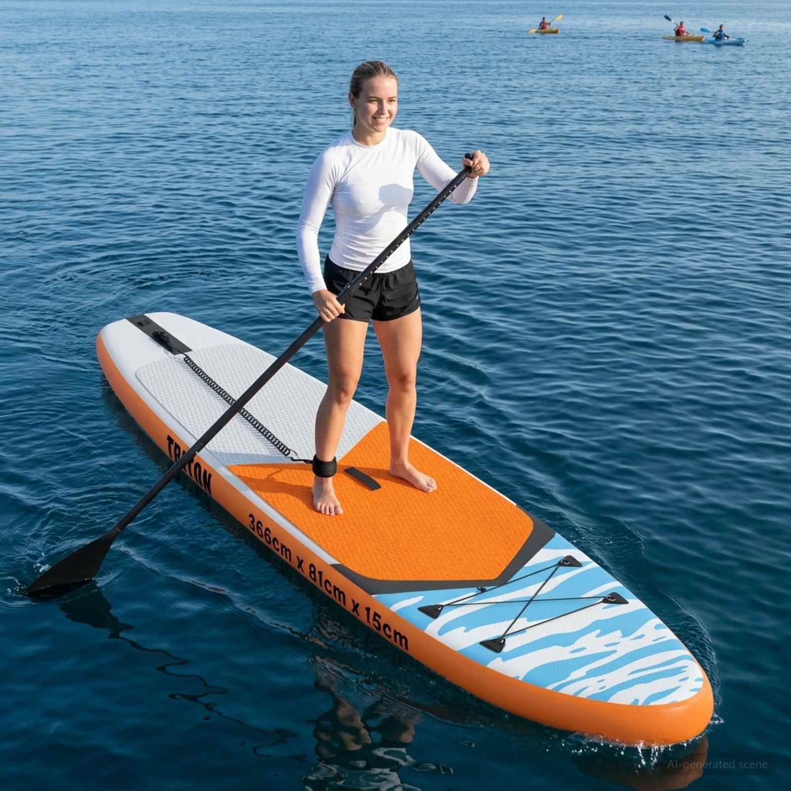 Aufblasbares Stand Up Paddleboard TRITON 366 x 81 x 15 cm Blau