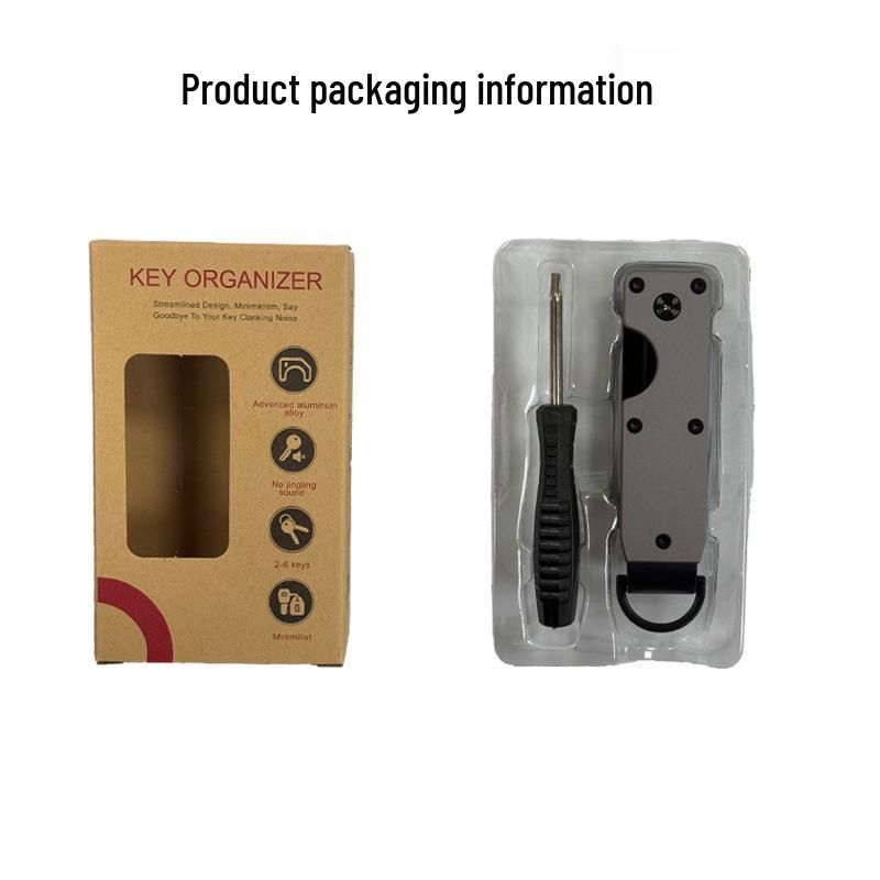 Aluminum Alloy Compact Keychain Organizer - Holds 2-6 Keys, Multifunctional and Portable