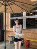 Spring/Summer Korean Polka Dot Sheer Slim-Fit Long Sleeve T-Shirt for Women