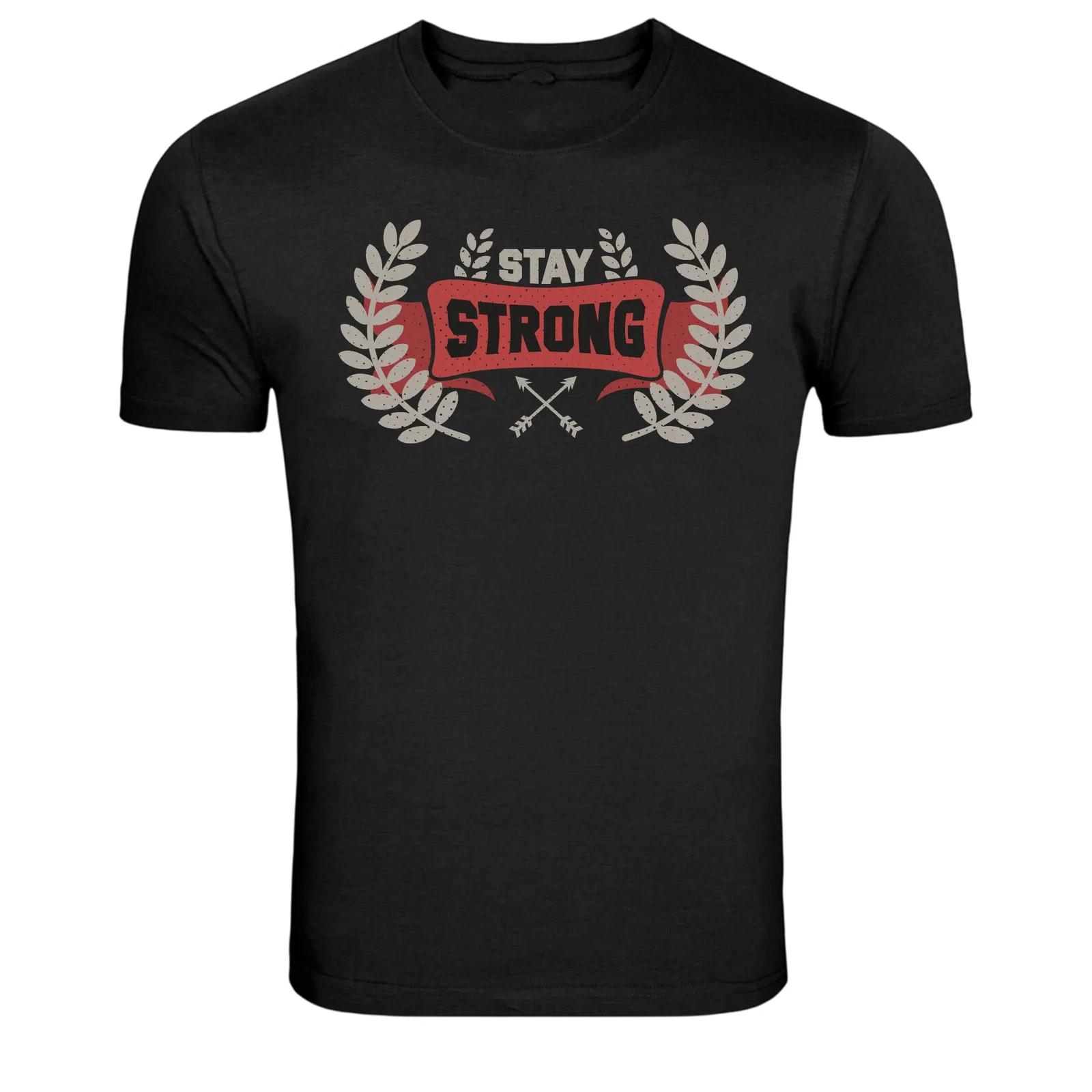 Stay Strong Laurel Arrows Motivational Graphic T-Shirt XL