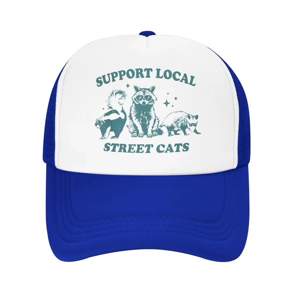 Funny Vintage Raccoon Opossum Skunk Baseball Cap For Men Women Summer Mesh Side Caps Hats For Casual Headwear