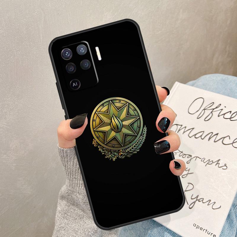 Azerbaijan Flag Case For Oppo A78 A98 A18 A38 A58 A60 A80 A40 A77 A57 A17 A74 A54 A94 A96 A76 A16 A15 A5 Pro