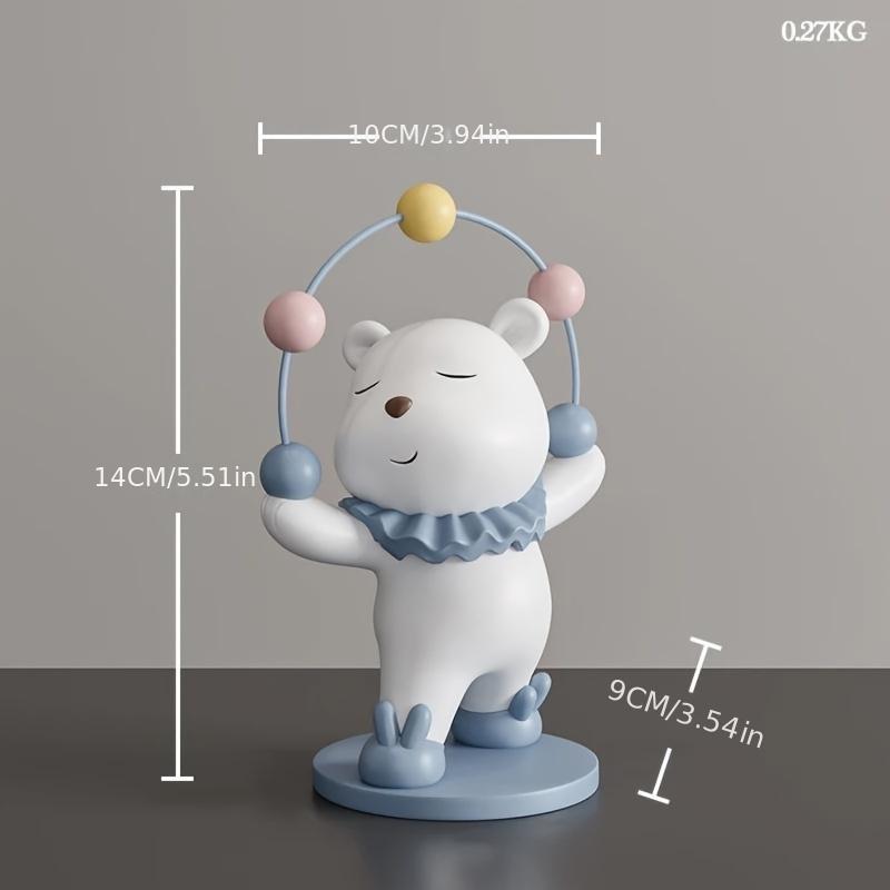 

1 шт. Полимерная фигурка медведя с синим шарфом и золотым шаром, Очаровательный настольный декор для гостиной, спальни, прихожей или кабинета, Домашний декор медведь A