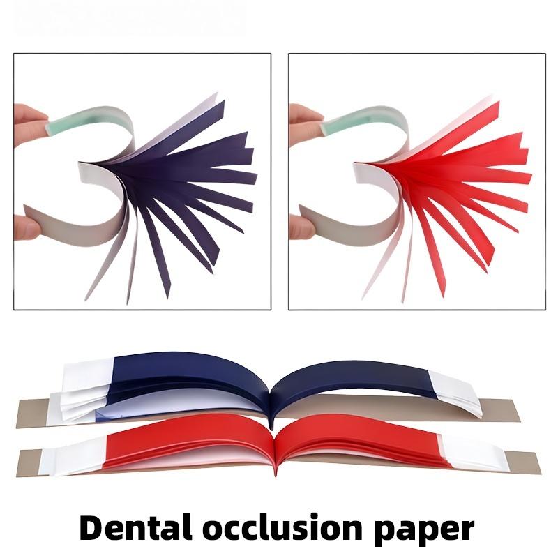 1Box Dental Materials: Mixed Bite Registration Paper, Universal Bite Registration Paper, Blue and Red, Oral Use, Double-Sided