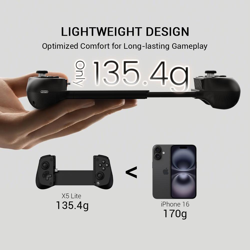 Controller per Giochi Mobili GameSir X5 Lite per Android 16/15 - Design Leggero, Effetto Hall, Senza Drift, Personalizzazione tramite App