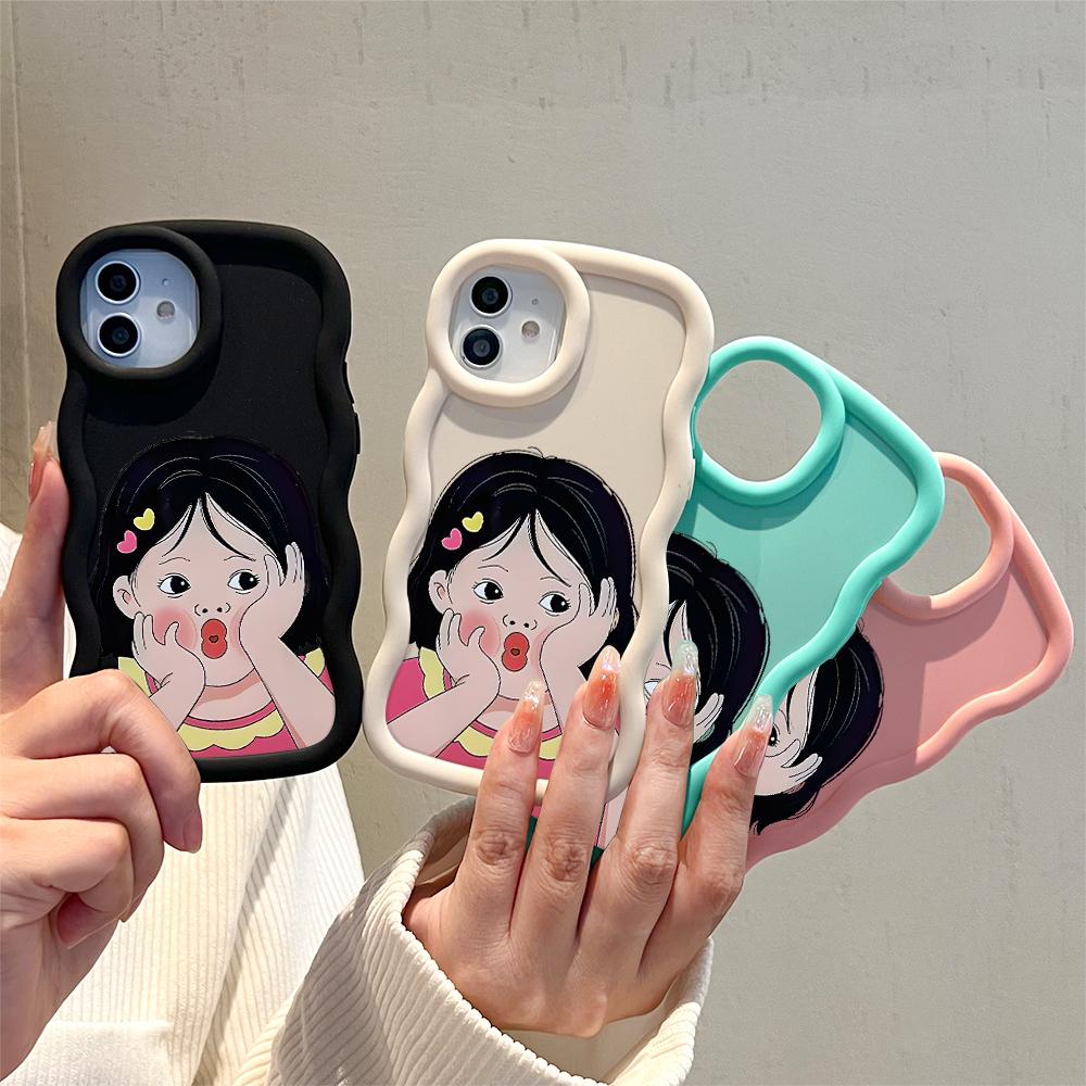 Big Wave Edge Soft Silicone Material Macaron Phone Case Shockproof Protective Rubber Casing for iPhone Samsung Huawei Honor Xiaomi Redmi OnePlus Moto