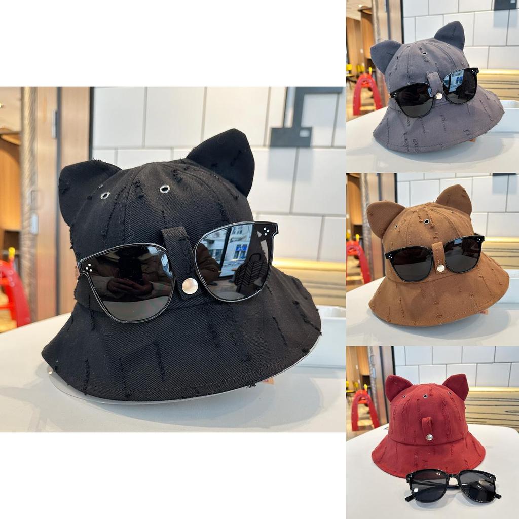 Cute Cartoon Bear Hat Women Sunglasses Spring Summer Sunshade Fishing Hat Men Outdoor Climbing Fishing Trendy
