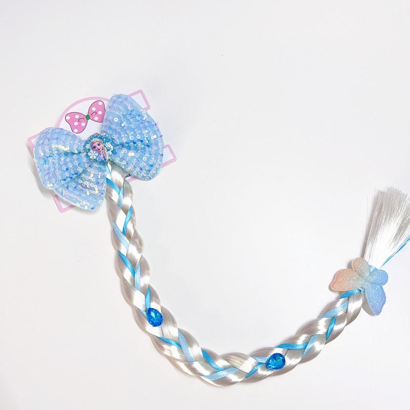 Kids' Cute Starfish Pearl Bow Braid Mesh Wig Ponytail