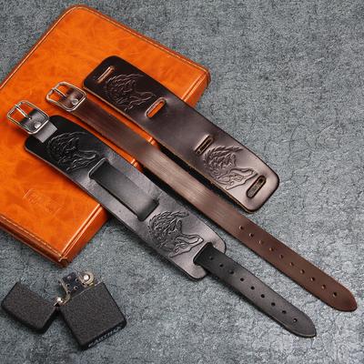 Europeiskt och amerikanskt modearmband Wolf Präglat armband Punk Rock Style Läderarmband.