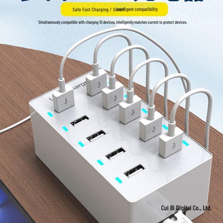 Multi-Port USB Fast Charger: Smart Desktop Charging Station for Multiple Devices