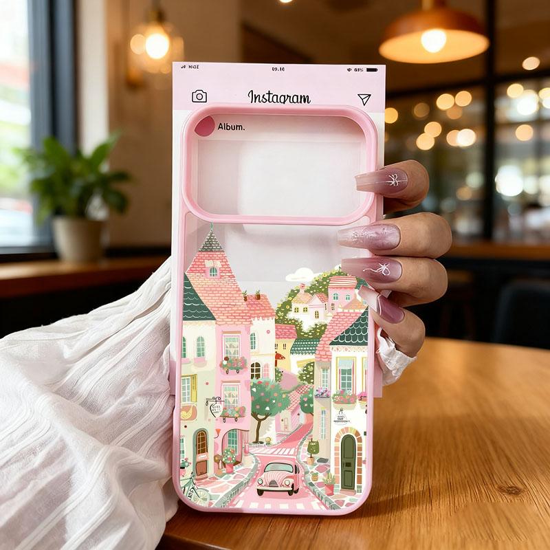 

Зимний снежный городской пейзаж Чехол для телефона Для iPhone 15Pro 17 16 14 13 12 11 XR XS Max 7 8Plus Рождественский пейзаж Ударопрочный чехол iPhone 15