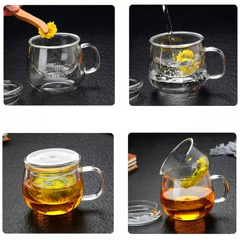 Buy [ORMP]Creative Glass Tea Infuser Cup With Transparent FilterHandle ...