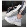 Shoes with Thick Soles Leather Color-blocked Shoes Sneakers Women