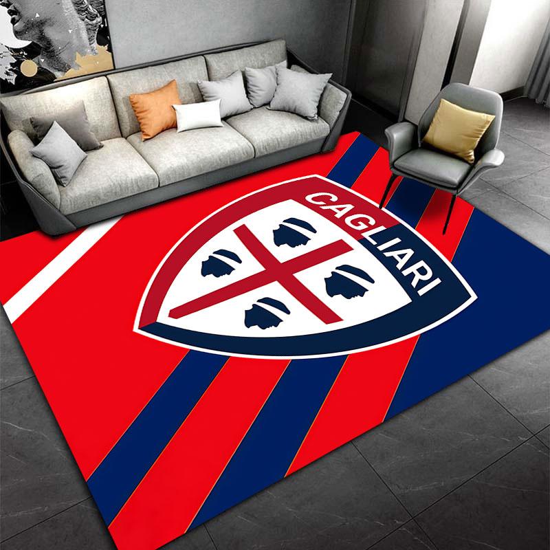 Cagliari Logo Red Blue Carpet suitable as a non-slip mat for the living room or bedroom sofa
