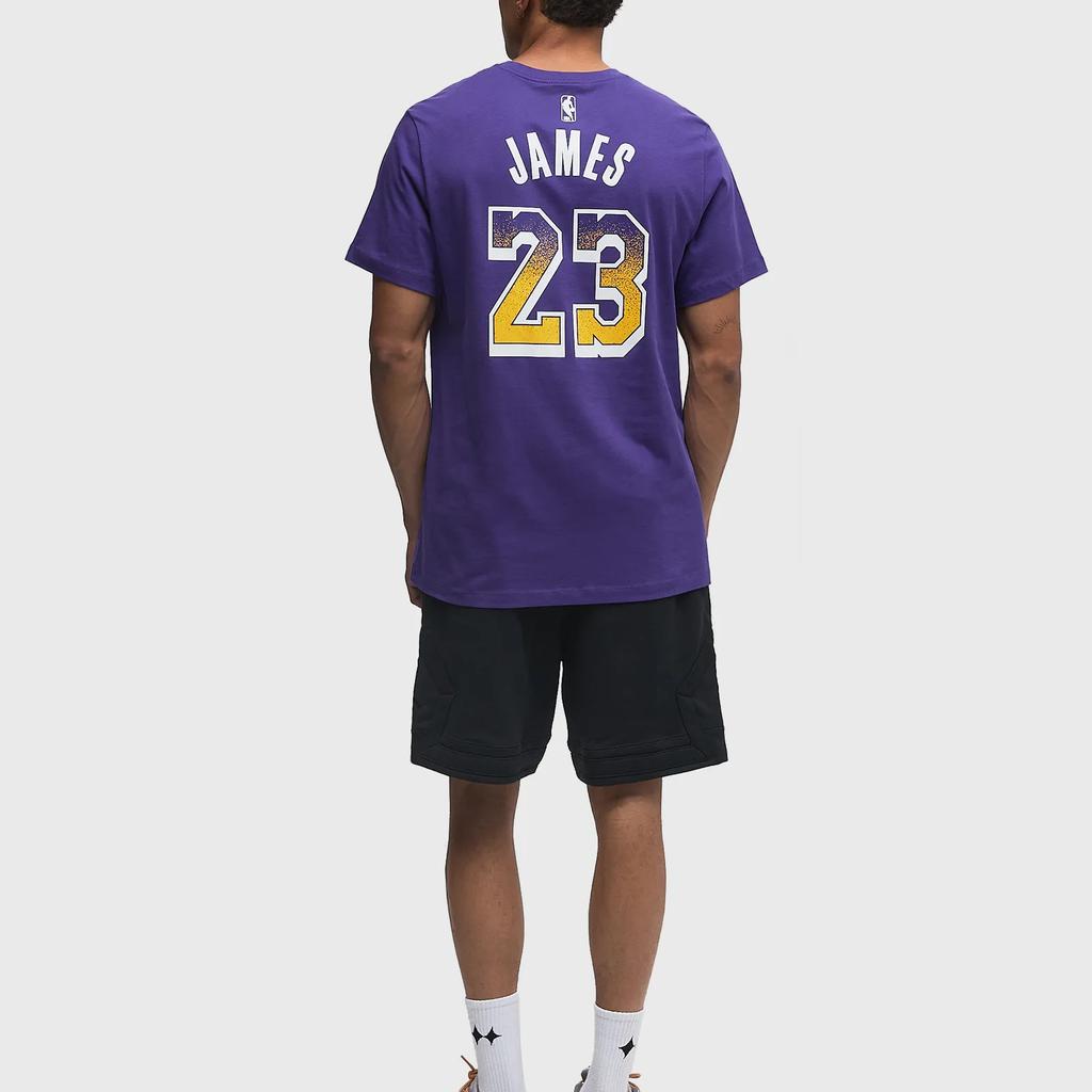 Nike X NBA Collaboration Los Angeles Lakers LeBron James Select Series Logo Round Neck Short Sleeve T-Shirt Men Tops Field-Purple HQ1318-504