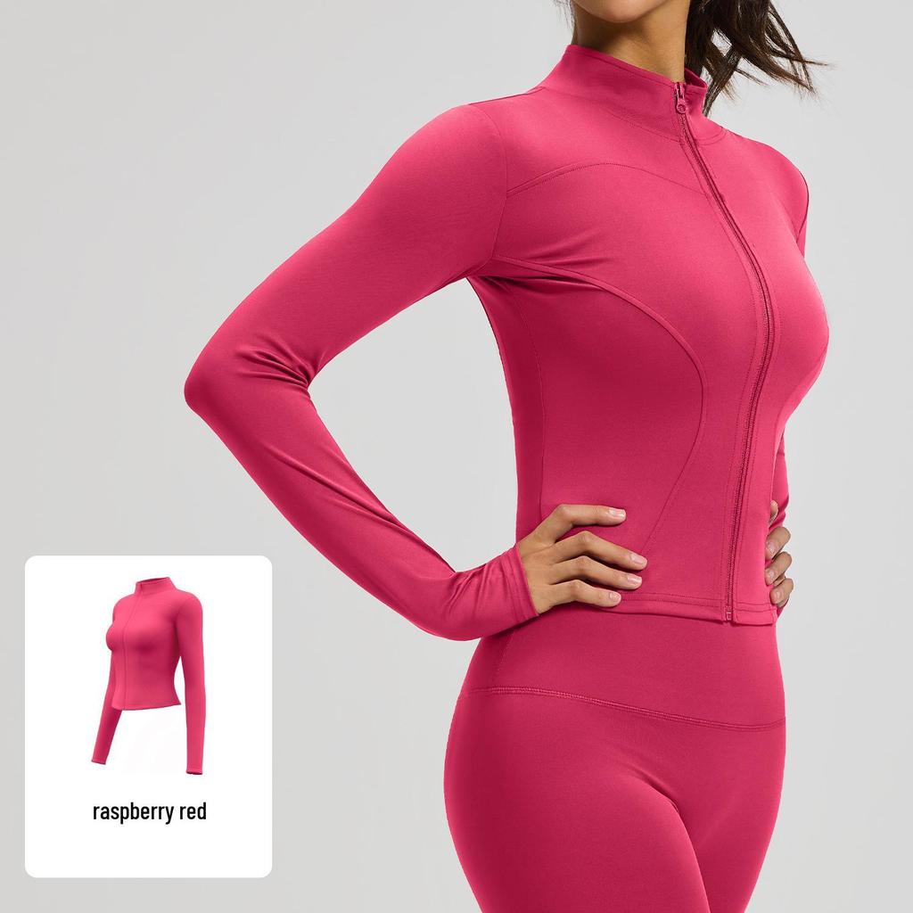 Women's Juyitang Stand-up Collar Yoga Jacket for Running & Cycling - Slimming, Elastic Fitness Top