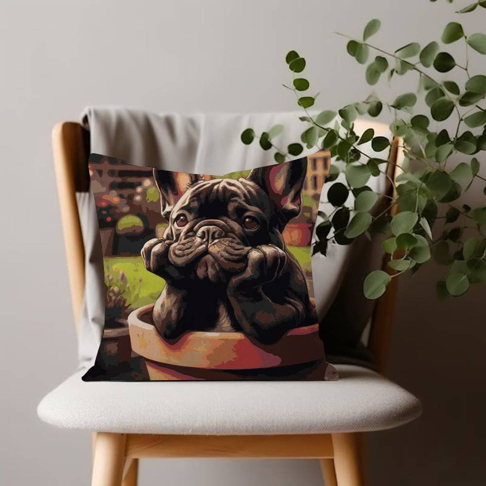 Cute Pet Mini French Bulldog Cushion Cover Decorative Pillow Sofa Home Decor Case Pillow Cases