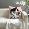 Kwaii Anime BBuldak RRameSn Kissenbezug Natürlicher Leinen Bio-Stoff Doppelseitiger Druck Sofa Heimdeko Kissenbezug