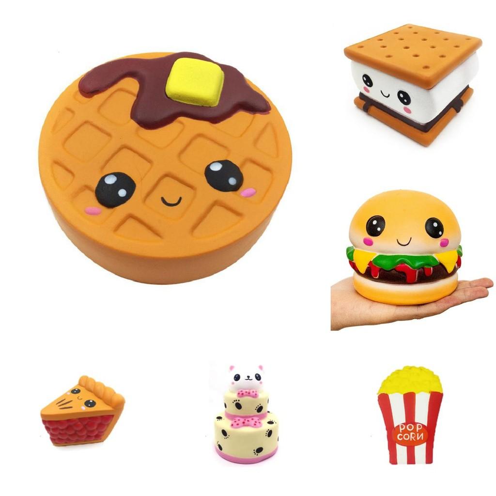 Squishy Emoji Cookies Pizza Hamburg Slow Rising Stress Reliever Toy Squeeze